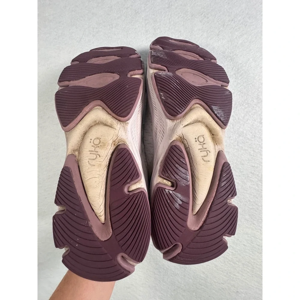 Ryka Devo X Max Womens Walking Shoes Tan Plum Lace Up Sneakers Size 7M